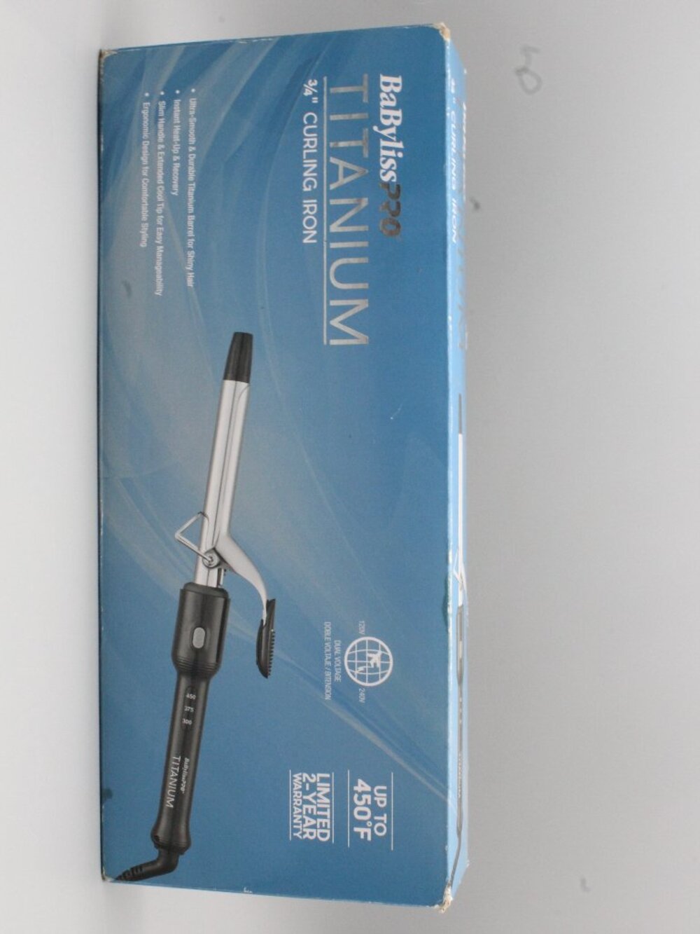 BaBylissPRO Titanium 3/4" Curling Iron BTLM75TS Open Box Never Used